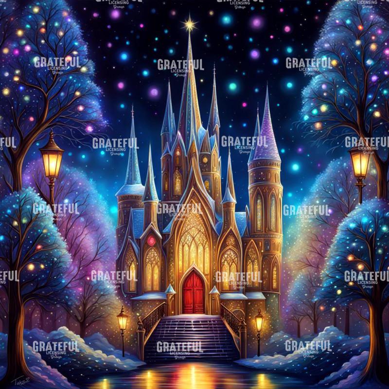 Sparkling Snow Christmas Church