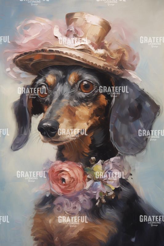 Victoria Pets, Daschund with a Pink Hat