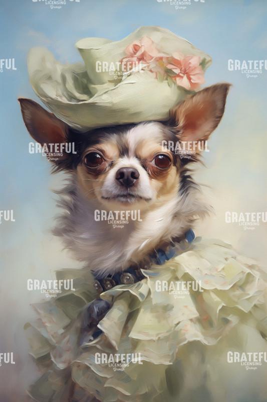Victorian Pets, Chihuahhua with a Green Hat