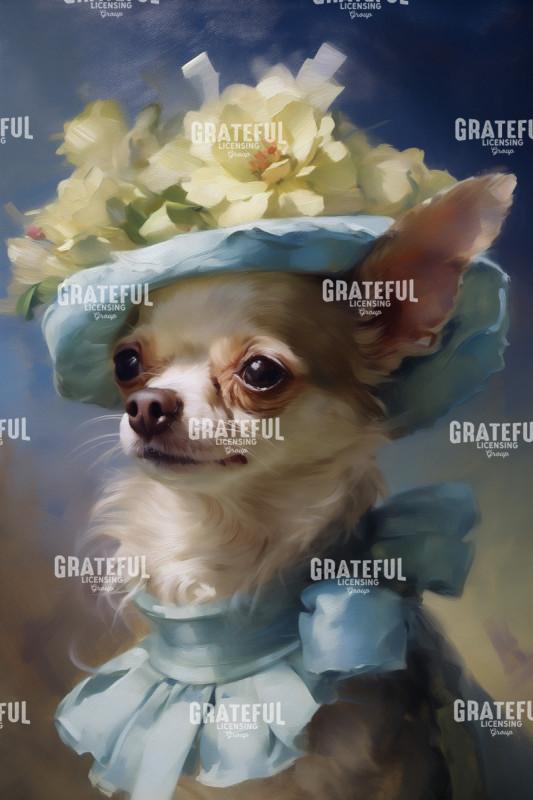 Victorian Pets, Chihuahua with a Blue Dress