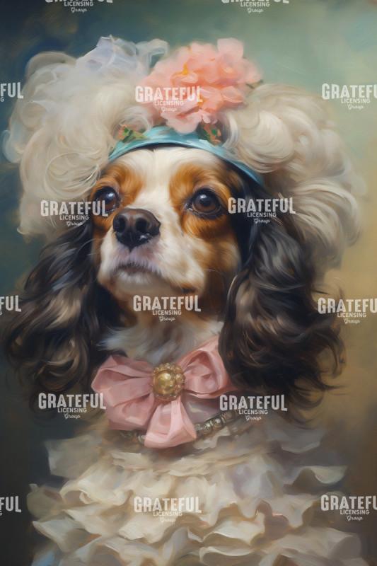 Victorian Pets, Spaniel with a Pink Rose