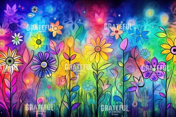 Water Color Styled Flowers