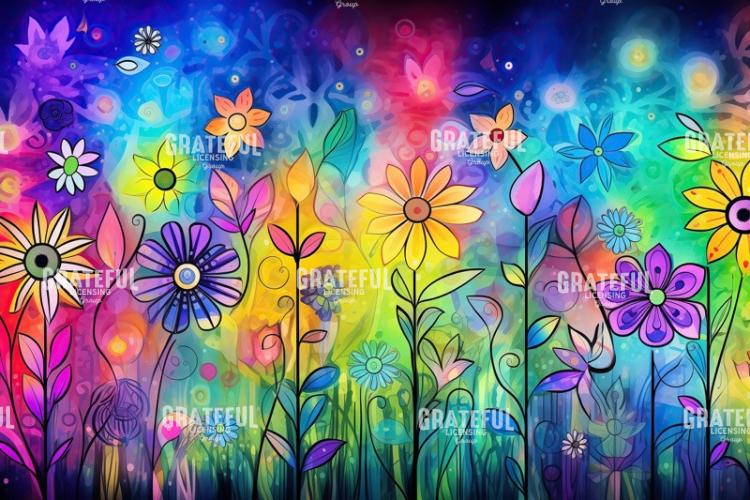 Water Color Styled Flowers
