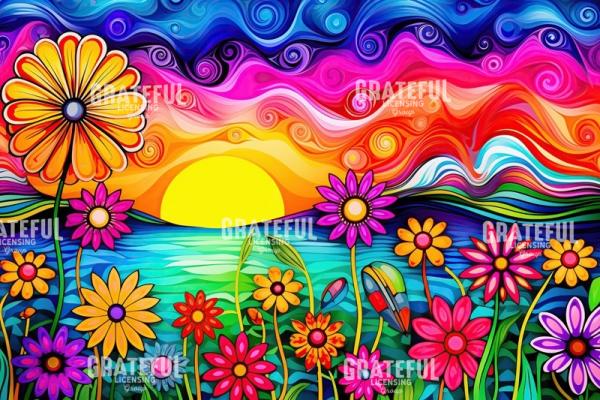 Wild Flowers at Sunset