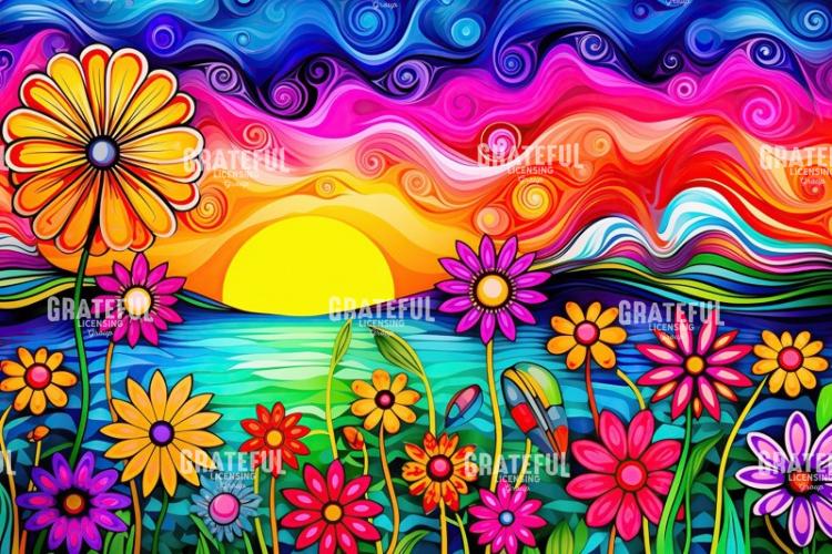 Wild Flowers at Sunset