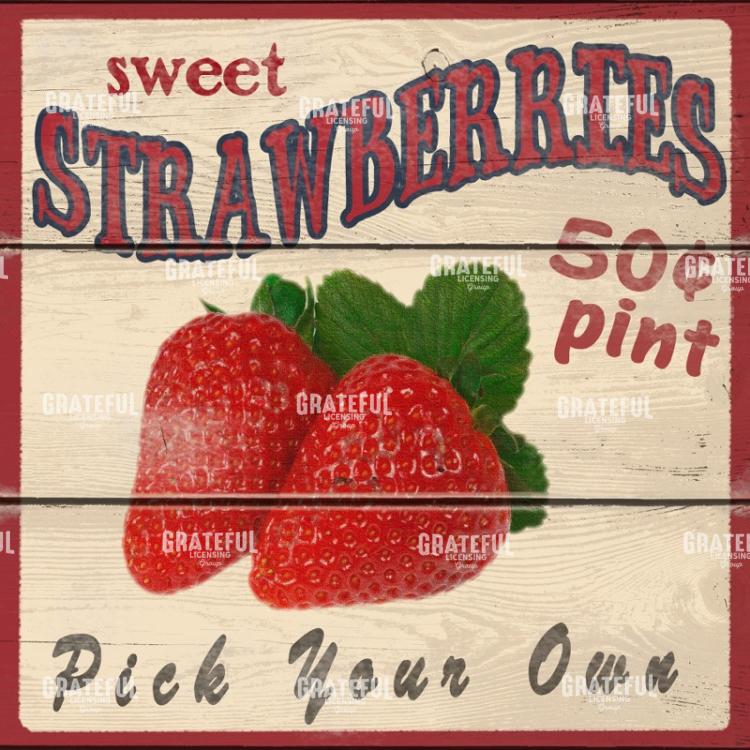 Strawberries Road Sign