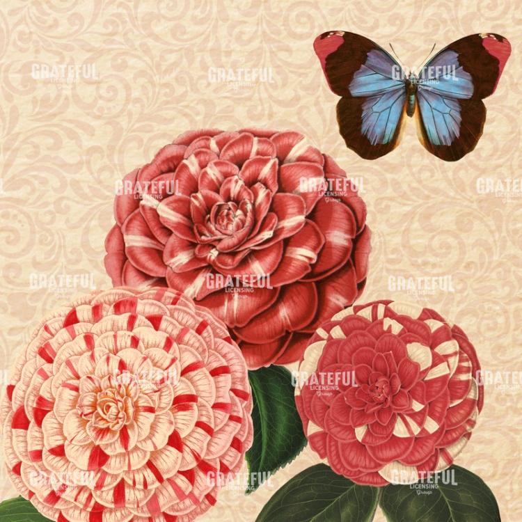Blushing Camellias Pattern 4