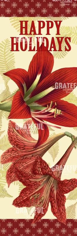 Christmas Amaryllis F Vertical Panel