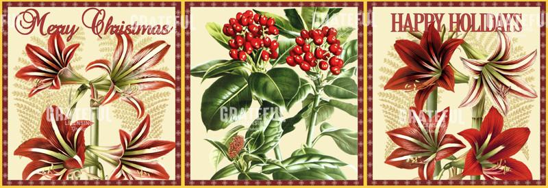 Christmas Amaryllis Horizontal Panel