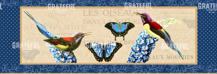 Delphinium Trio - Horizontal Pannel