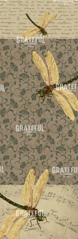 English Manor Dragonflies - Vertical Panel