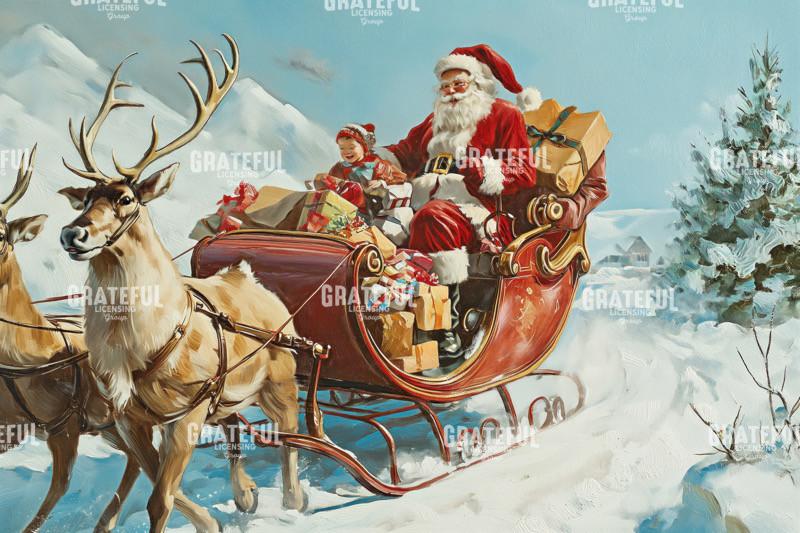 Santa with his Sleigh and Reindeer