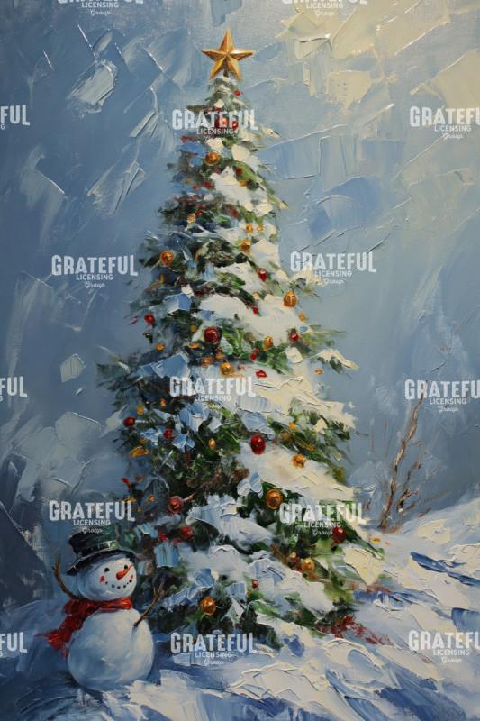Snowman and Christmas Tree