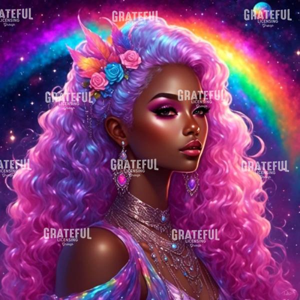 Galaxy Rainbow Princess Pink