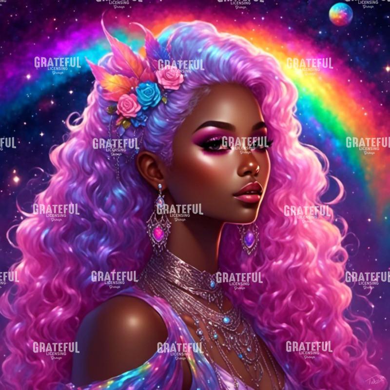 Galaxy Rainbow Princess Pink
