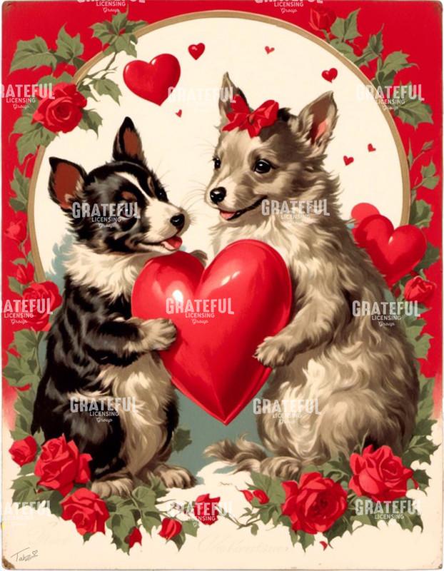 Vintage Valentine Dogs