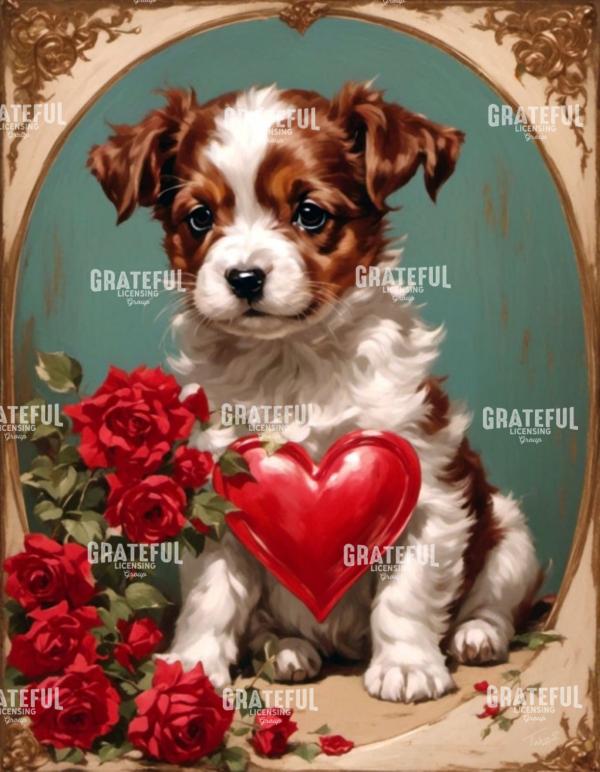 Vintage Valentine Puppy