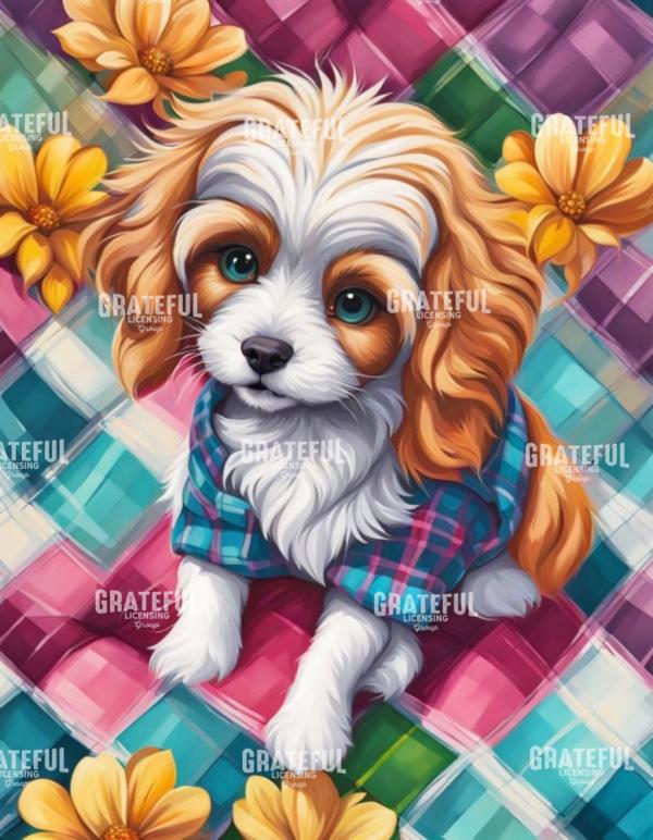 Spring Puppy in Plaid