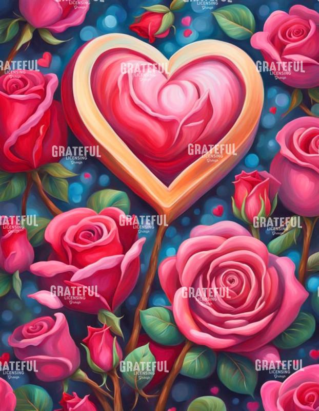 Gold Framed Heart and Roses Valentine's Day.jpg