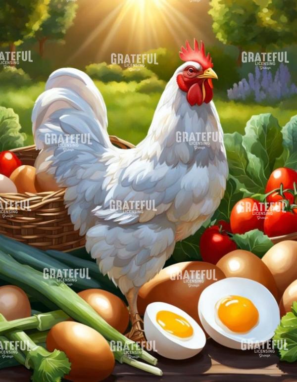 White Chicken and Eggs