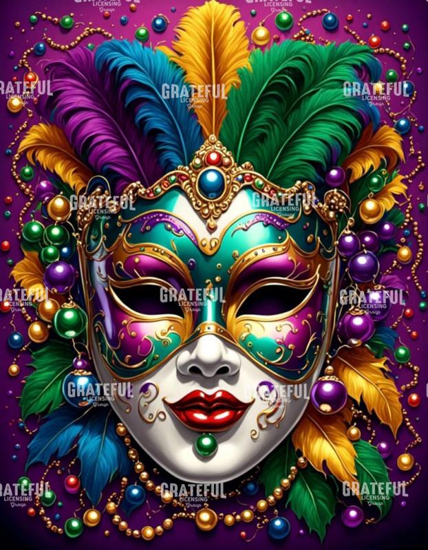 Mardi Gras Mask with Beads