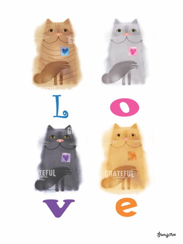 Heart Cat Love