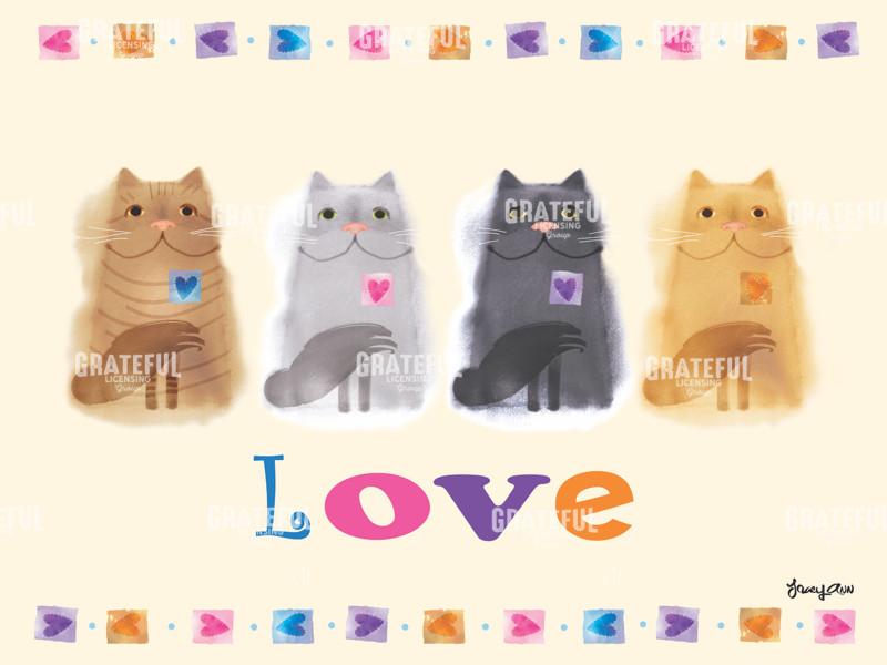 Cats Heart Love