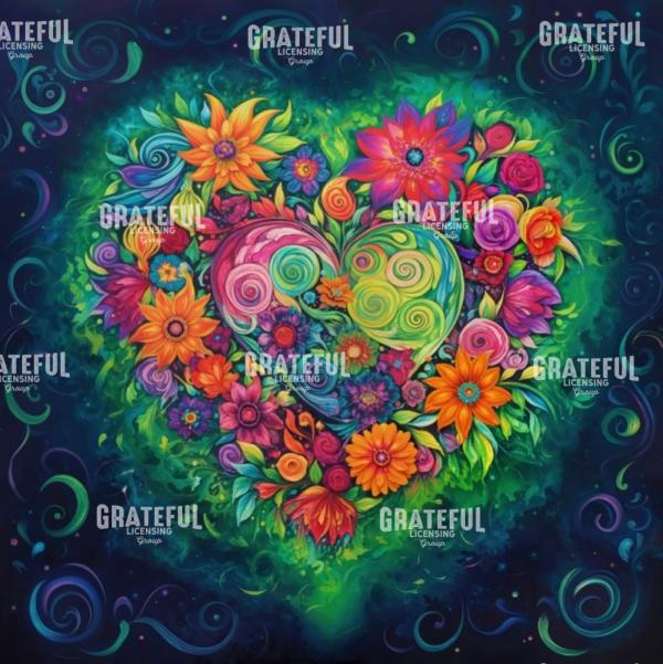 Green Flower Heart
