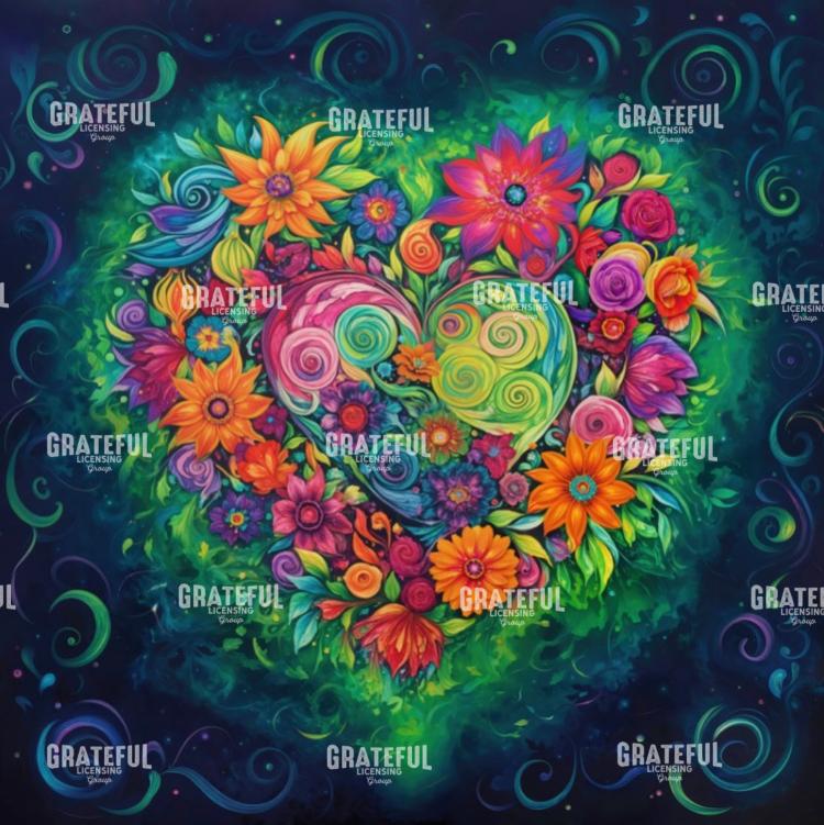 Green Flower Heart