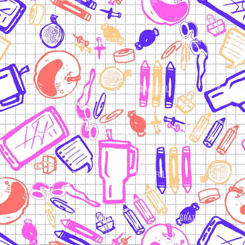 Repeating Pattern Scool Back to School repeat pattern - Grateful Art Licensing