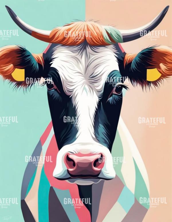 Pastel Pop Art Cow