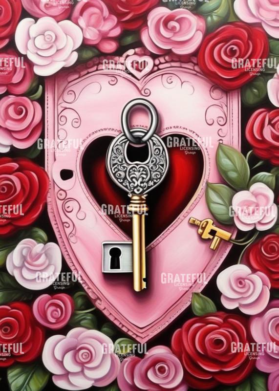 Lock and Key Valentine - Grateful Art Licensing