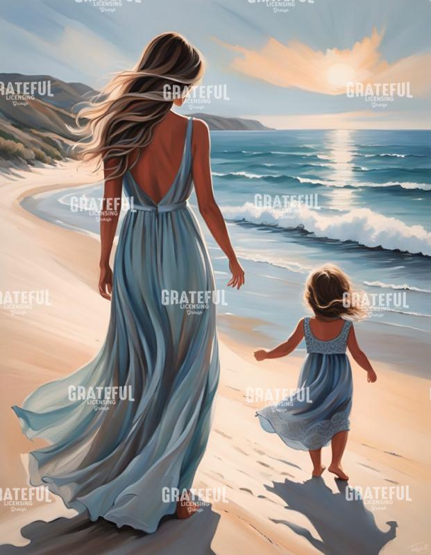 Mother and Daughter Sunrise Beach