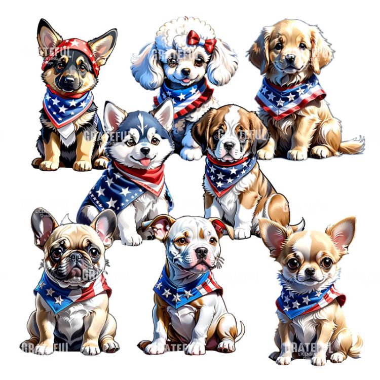 Patriotic Gallery of Puppies