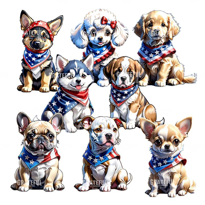 Patriotic Gallery of Puppies