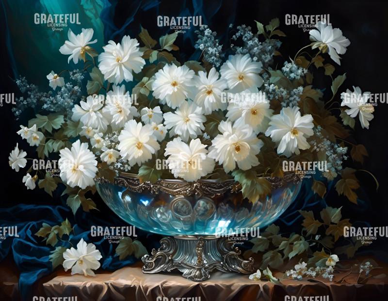 Wild Roses in a Crystal Bowl