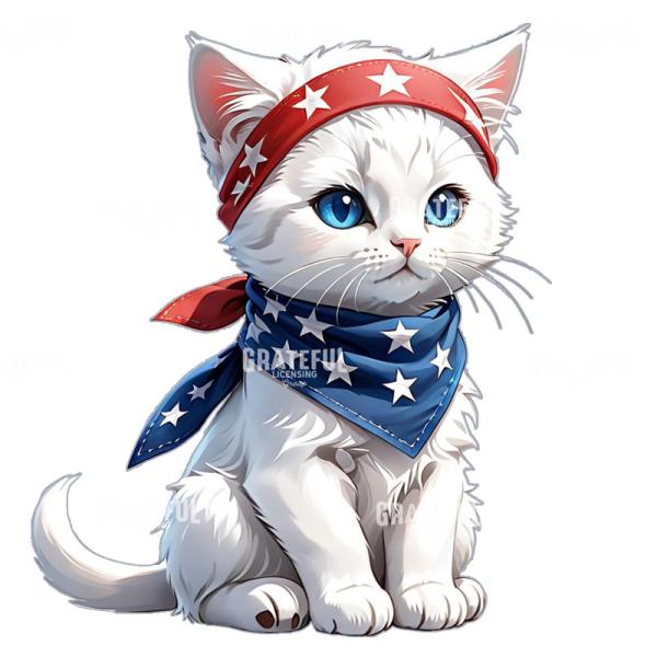 Red White and Blue Kitten