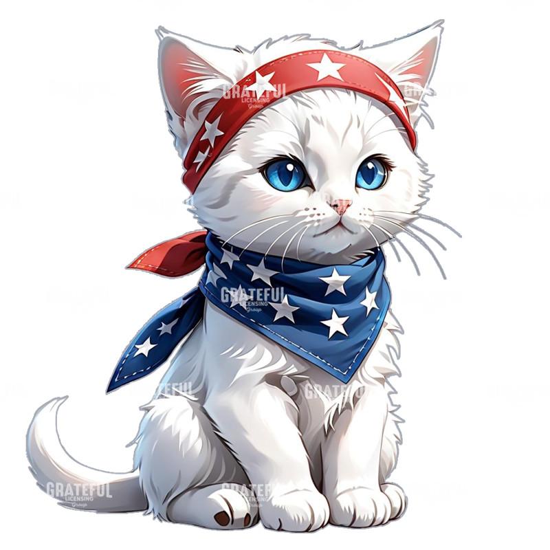 Red White and Blue Kitten