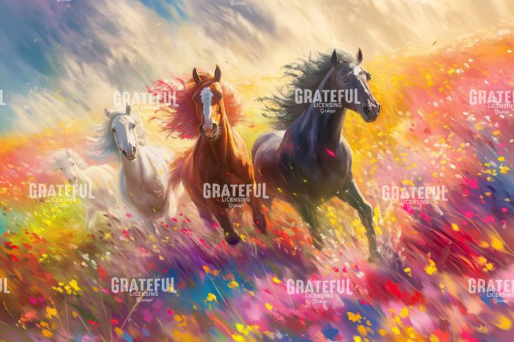 Wild Horses Rainbow Wildflowers