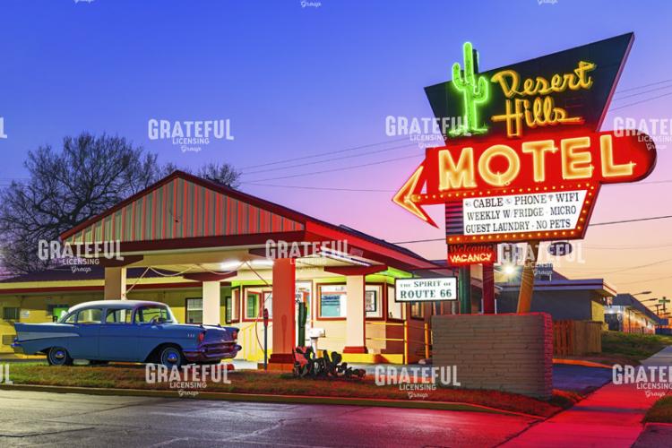 Sunset at the Desert Hills Motel