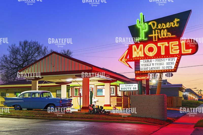 Sunset at the Desert Hills Motel