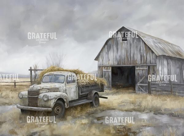 Old Hay Truck Parked Out By The Barn