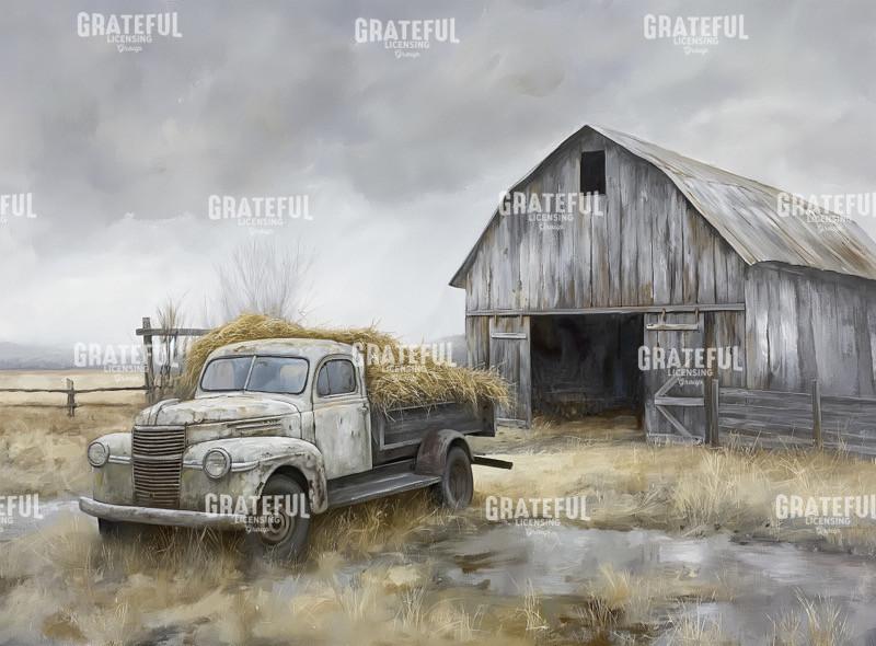 Old Hay Truck Parked Out By The Barn