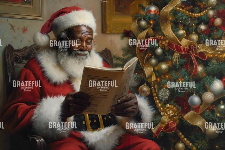 Santa Reading be the Tree