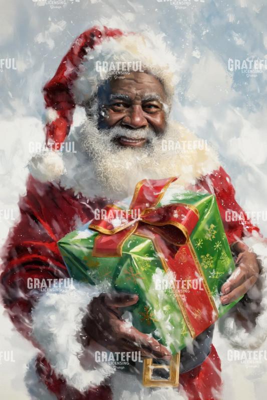 Santa Carrying a Gift