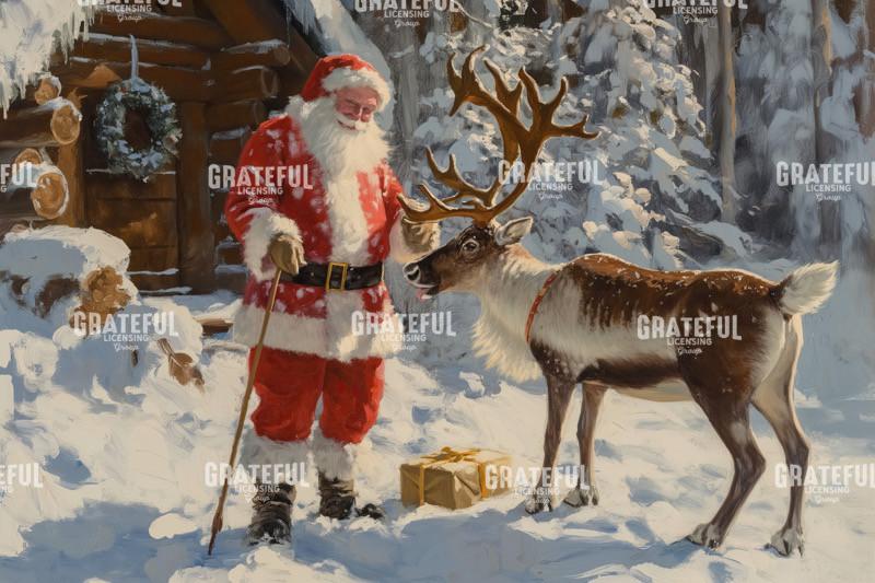 Santa with Reindeer