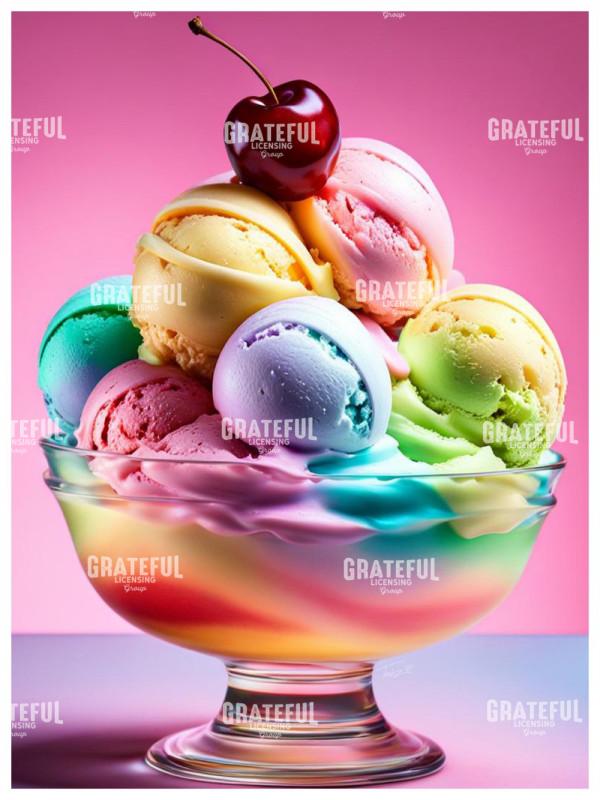 Rainbow Sherbet Sundae Modern Art
