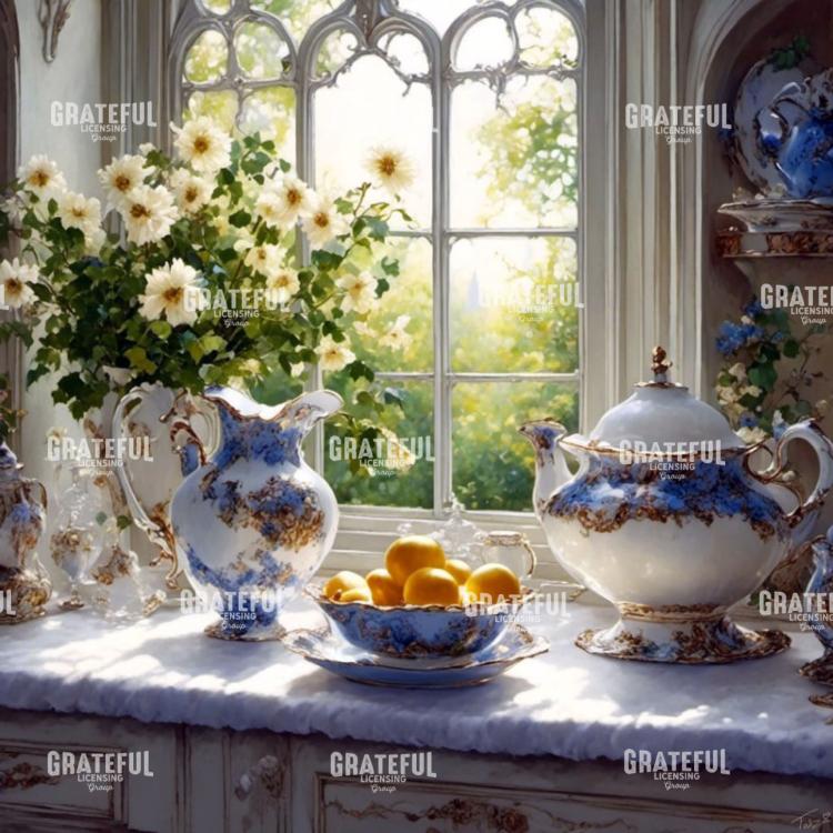 Sunny Windows Blue Porcelain
