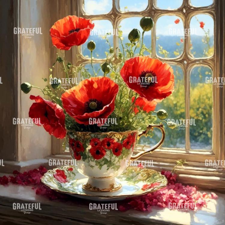 Sunny Windows Red Poppies