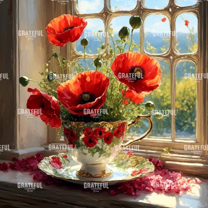 Sunny Windows Red Poppies